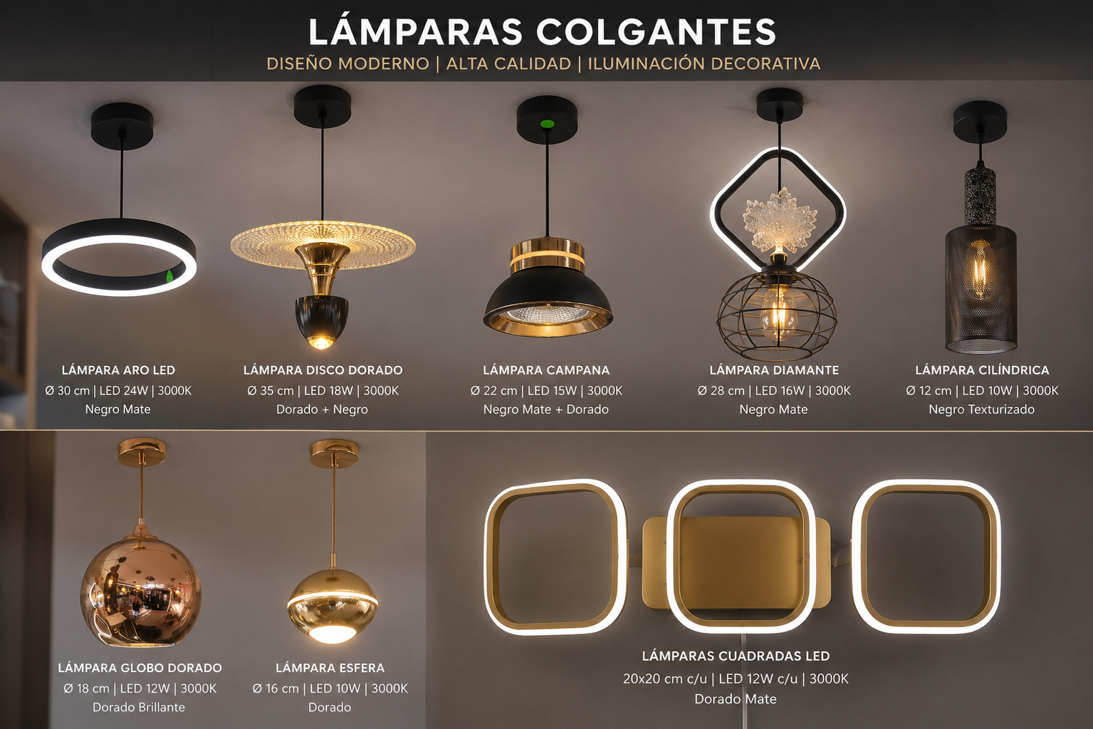 Catálogo de lámparas colgantes modernas